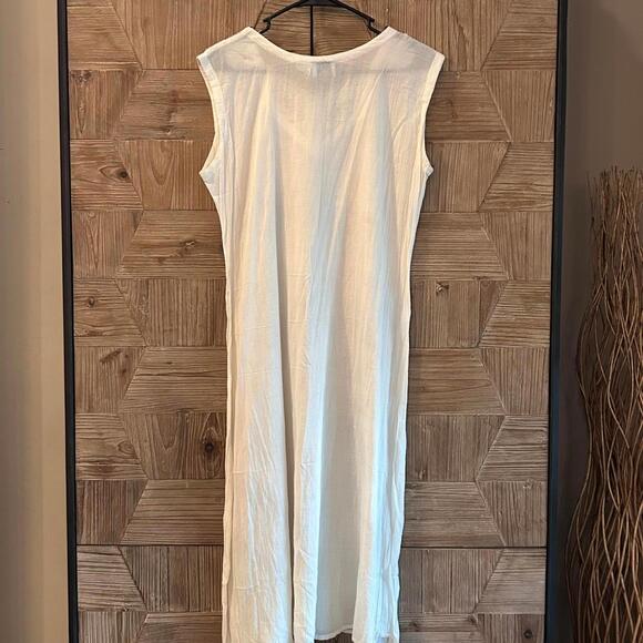 Vintage Starina Women's White Midi Sleeveless Sheath Dress Size S 1990's - Picture 3 of 5